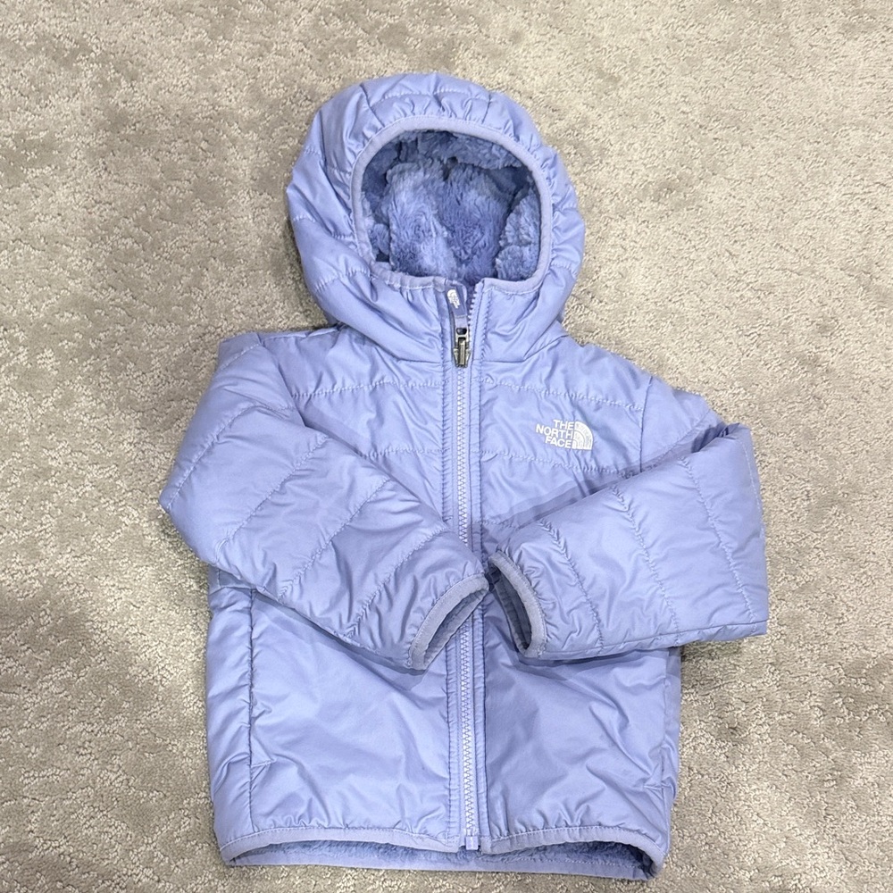 The North Face Lavender Reversible Quilted / Fur Jacket with hood